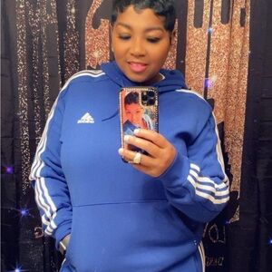 Adidas Royal Blue Hoodie with white Jogging Suit